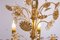 Lampadario grande floreale in ottone dorato e vetro di Palwa, anni '60, Immagine 2