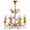 Large Gilded Brass and Glass Flower Chandelier from Palwa, 1960s 1