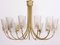 Large Italian Brass Chandelier with 12-Arms, 1960s 3