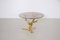 Brass Tree Sculpture Coffee Table with Round Glass Top, 1970s 4