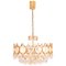 Gilded Brass and Glass Chandelier from Palwa, 1960s, Image 1