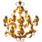 Large Gold Leaf Wall Light, 1970s, Image 1