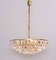 Large Gilded Brass and Crystal Glass Chandelier from Palwa, 1950s 5