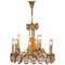 Large Gilded Brass and Glass Chandelier from Palwa, 1960s, Image 1