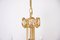 Large Gilded Brass and Glass Chandelier from Palwa, 1960s, Image 3