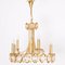 Large Gilded Brass and Glass Chandelier from Palwa, 1960s 4