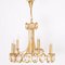 Large Gilded Brass and Glass Chandelier from Palwa, 1960s, Image 4