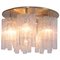 Large Flush Mount Chandelier with Glass Tubes and Brass Plate from Doria Leuchten, 1960s 1