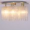 Large Flush Mount Chandelier with Glass Tubes and Brass Plate from Doria Leuchten, 1960s, Image 2