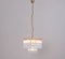 2-Tier Glass and Brass Chandelier in the Style of Venini, 1960s 4