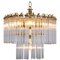 2-Tier Glass and Brass Chandelier in the Style of Venini, 1960s 1
