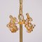 Lámpara de araña de latón dorado y cristal incrustado de Palwa, años 60, Imagen 3