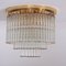 Vintage Glass and Brass Flush Mount Ceiling Lamp by Ernst Palme in the Style of Venini 2