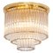 Vintage Glass and Brass Flush Mount Ceiling Lamp by Ernst Palme in the Style of Venini 1