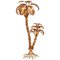 Large Gilt Metal Two-Trunk Palm Tree Floor Lamp by Hans Kögl, 1970s 1