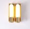 Brass and Glass Wall Lights or Sconces from Glashütte Limburg, 1970s, Set of 2 7