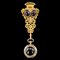 Antique Swiss 18k Gold, Diamond & Garnet Set Watch Chatelaine, 1870s 1