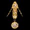Antike englische 18 Karat vergoldete & emaillierte Emaille Kronleuchter Chatelain Uhr, 1700er 1