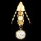 Antike englische 18 Karat vergoldete & emaillierte Emaille Kronleuchter Chatelain Uhr, 1700er 22