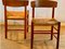 J39 Rush Dining Chairs by Børge Mogensen for Federicia, 1948, Set of 4 5