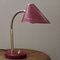 Mid-Century French Red Brass Gooseneck Table Lamp, 1950s 2