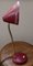 Lámpara de mesa Gooseneck francesa Mid-Century de latón en rojo, años 50, Imagen 4