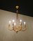 Lámpara de araña italiana de 6 luces de Oscar Torlasco, años 60, Imagen 6