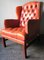 Tufted Leather Chesterfield Wing Lounge Chair, 1970s 1
