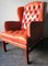 Tufted Leather Chesterfield Wing Lounge Chair, 1970s, Image 1