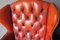 Tufted Leather Chesterfield Wing Lounge Chair, 1970s, Immagine 6