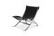 Vintage Chrome and Black Leather Lounge Chair by Paul Tuttle for Flexform, 1980s 1