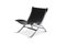 Vintage Chrome and Black Leather Lounge Chair by Paul Tuttle for Flexform, 1980s, Image 1