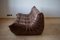 Vintage Brown Leather 3-Seat Togo Sofa by Michel Ducaroy for Ligne Roset 4