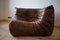 Vintage Brown Leather Togo Corner Seat by Michel Ducaroy for Ligne Roset 2
