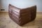 Vintage Brown Leather Togo Corner Seat by Michel Ducaroy for Ligne Roset 3