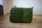 Vintage Green Leather Togo Corner Seat by Michel Ducaroy for Ligne Roset 3