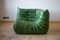 Sofá esquinero Togo vintage de cuero verde de Michel Ducaroy para Ligne Roset, Imagen 1