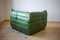 Canapé d'Angle Togo Vintage en Cuir Vert par Michel Ducaroy pour Ligne Roset 2