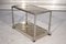 Italian Regency Style Trolley in Brushed Steel, Gilded Brass and Smoked Glass, 1970s, Immagine 3