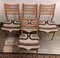 Vintage Beech and Beige Brown Wool Dining Chairs, 1970s, Set of 4 3