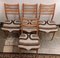 Vintage Beech and Beige Brown Wool Dining Chairs, 1970s, Set of 4, Image 3