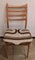 Vintage Beech and Beige Brown Wool Dining Chairs, 1970s, Set of 4 1