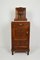 Antique Art Nouveau Carved Walnut Nightstand with Marble Top, 1900s, Image 1