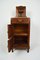 Antique Art Nouveau Carved Walnut Nightstand with Marble Top, 1900s 13