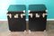 Black Leather Steamer Trunks, 1980s, Set of 2, Image 1