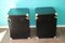 Black Leather Steamer Trunks, 1980s, Set of 2, Image 14