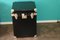 Black Leather Steamer Trunks, 1980s, Set of 2, Image 13