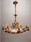 Large Art Deco Bronze 12-Light Chandelier, 1940s 1