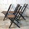 Mid-Century American Walnut and Straw Folding Chairs, 1950s, Set of 4 2