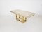 Dining Table in Travertine and Gold by Alain Delon, France, 1980s 2